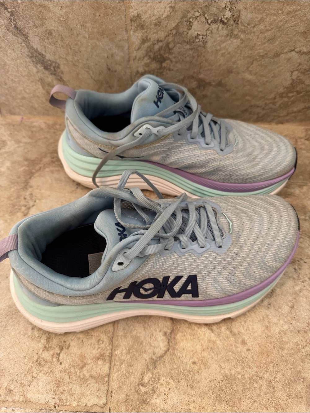 Hoka Women's gaviota 5 Light Blue Sneakers  Mint/Lavender athletic size 8